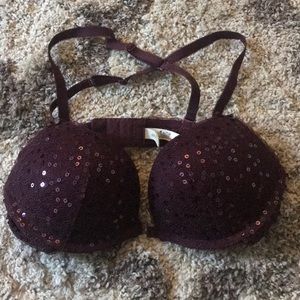 Aerie sparkle push up bra with adjustable straps
